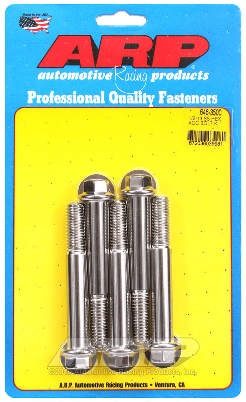 ARP 1/2-13 x 3.500 Hex SS Bolts (5/pkg)
