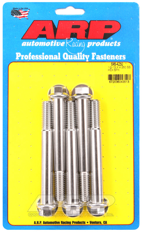 ARP 1/2-13 x 4.250 Hex SS Bolts (5/pkg)