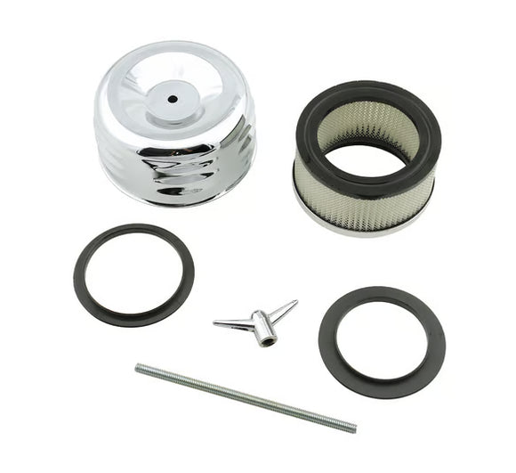 Mr. Gasket Louvered Chrome Air Cleaner Fits 2-5/16, 2-5/8 and 3 Inch Diameter Carburetor Necks