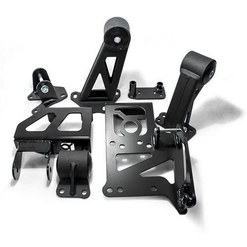 Innovative 94-01 Integra J-Series Black Steel Mounts 75A Bushings (w/ Alt. Relocation Bracket)
