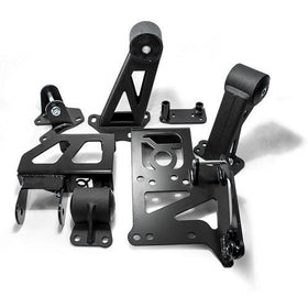 Innovative 94-01 Integra J-Series Black Steel Mounts 85A Bushings (w/ Alt. Relocation Bracket)