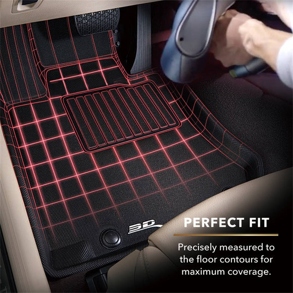 3D MAXpider 19-21 Audi E-Tron Kagu 1st + 2nd Row Floormats - Black