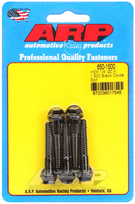 ARP 1/4-20 X 1.500 Hex Black Oxide Bolts