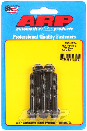 1/4-20 X 1.750 BLK HEX 5PK
