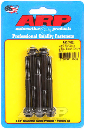 1/4-20 X 2.500 BLK HEX 5PK