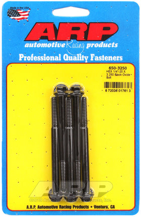 1/4-20 X 3.250 BLK HEX 5PK