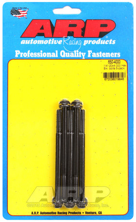 1/4-20 X 4.000 BLK HEX 5PK