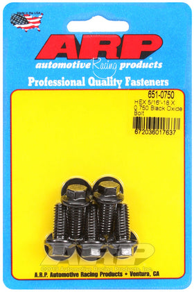 ARP 5/16-18 X 0.750 Hex Black Oxide Bolts