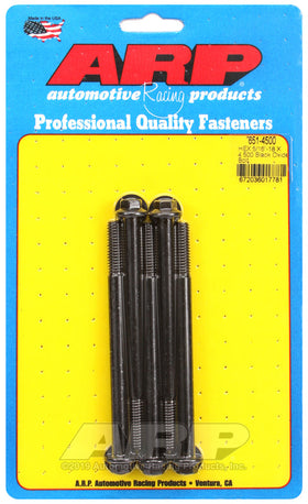 5/16-18 X 4.500 BLK HEX 5PK