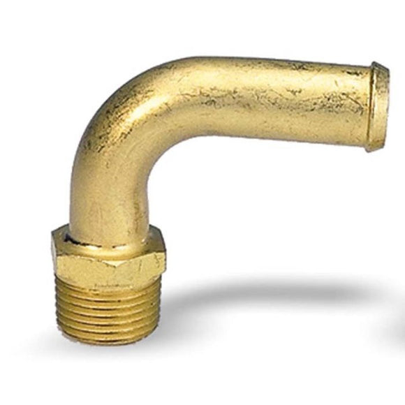 Moroso Streamline Fuel Line Fitting - 3/8in NPT to 1/2in Hose - 90 Degree - Single