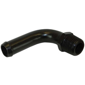 Moroso Streamline Air/Oil Separator Fitting - 3/8in to 1/2in Hose - 90 Degree - Black - Single