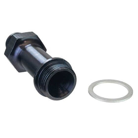CARBURATOR FUEL INLET FITTING, 8 AN X 7/8-20 3 IN LONG, BLACK ANODIZED - 0