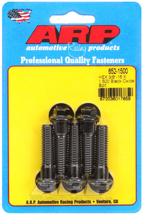 ARP 3/8-16 x 1.500 Hex Black Oxide Bolts (Pack of 5)