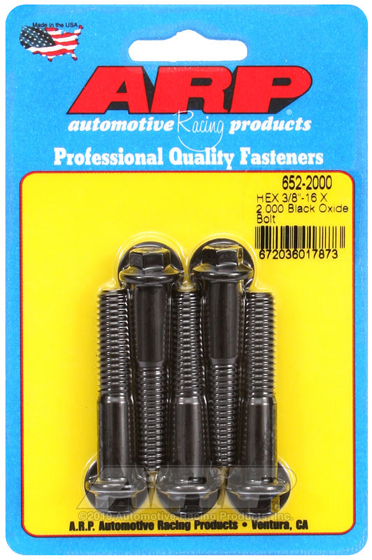 3/8-16 X 2.000 BLK 3/8 HEX 5PK