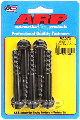 3/8-16 X 2.500 BLK 3/8 HEX 5PK