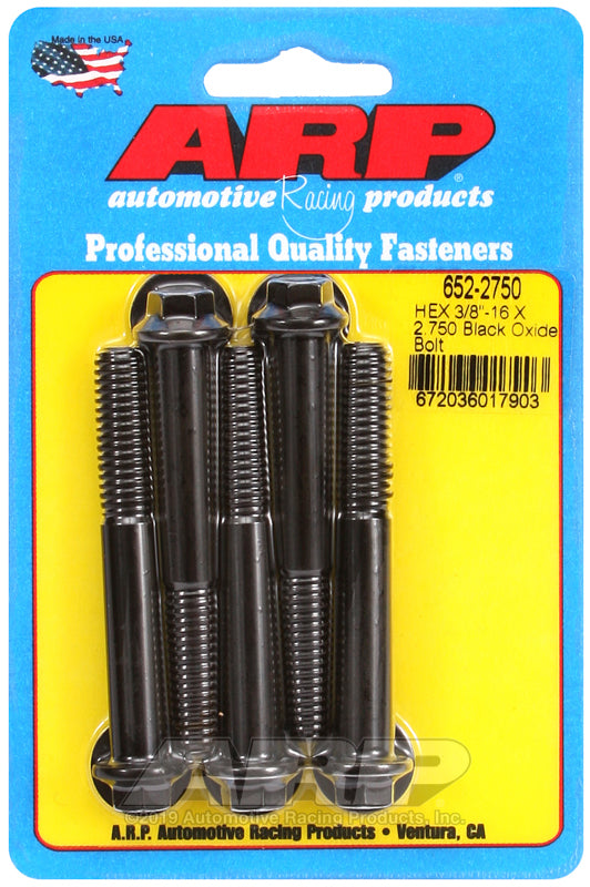 3/8-16 X 2.750 BLK 3/8 HEX 5PK