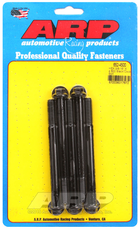 3/8-16 X 4.500 BLK 3/8 HEX 5PK