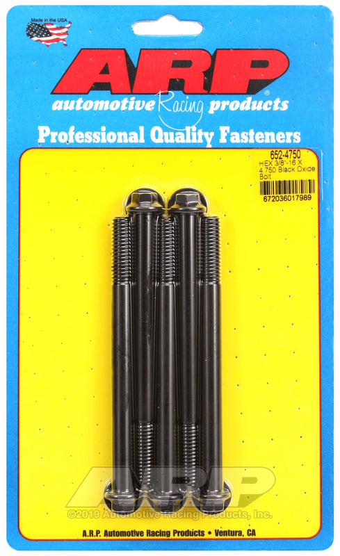 3/8-16 X 4.750 BLK 3/8 HEX 5PK