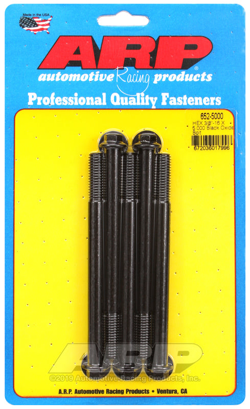 ARP 3/8-16 X 2.250 Hex Black Oxide Bolts (Pack of 5)
