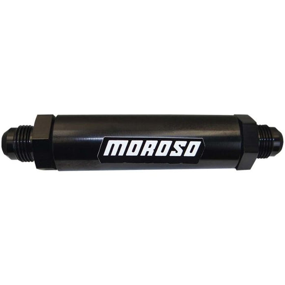 Moroso In-Line Fuel Filter - 6.5in -10An - 40 Micron SS Filter - Aluminum