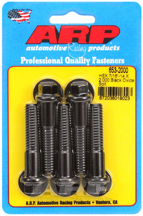 ARP 7/16-14 x 2.000 Hex Black Oxide Bolts (Pack of 5)