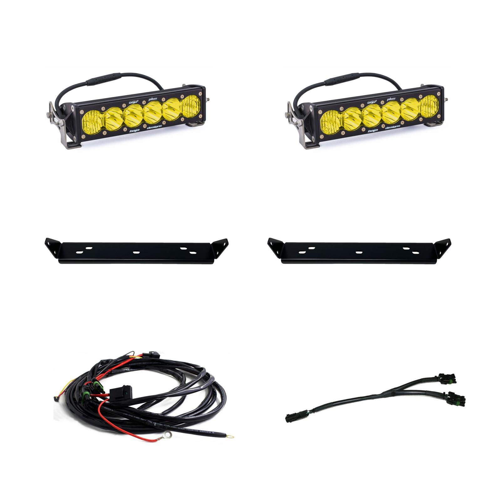 Baja Designs 2021+ Ford Raptor OnX6 Behind Grill Kit -10in. Amber D/C