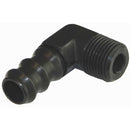 Moroso Air/Oil Separator Fuel Line Fitting - 3/8in to 1/2in Hose - 90 Degree - Black - Single-1