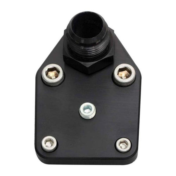 Moroso Chevrolet Small Block Fuel Pump Block-Off Plate w/Fitting - Billet Aluminum