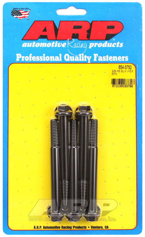 3/8-16 X 3.750 BLK HEX 5PK