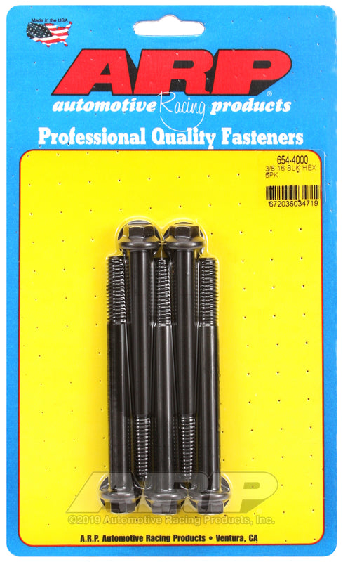 3/8-16 X 4.000 BLK HEX 5PK