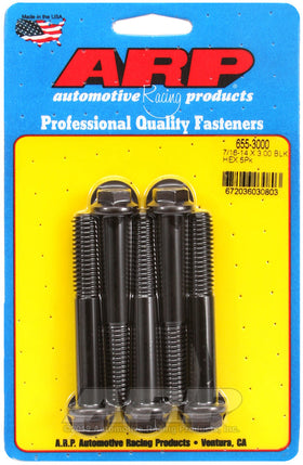 ARP 7/16 in -14 x 3.000 Hex 1.2 Wrenching Black Oxide Bolts (5/pkg)