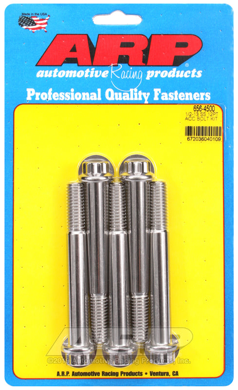 1/2-13 X 4.500 SS 12PT 5PK