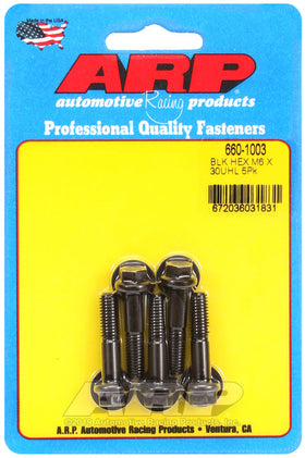 ARP M6 X 1.00 X 30 Hex Black Oxide Bolts