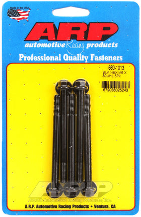 ARP M6 x 1.00 x 80 Hex Black Oxide Bolts (5/pkg)