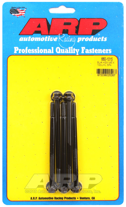 ARP M6 x 1.00 x 100 Hex Black Oxide Bolts (5/pkg)