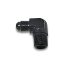 Russell Performance -6 AN to 3/8in NPT 90 Degree Flare to Pipe Adapter (Black)-1
