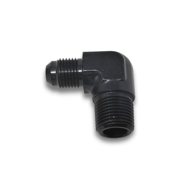 Russell Performance -6 AN to 3/8in NPT 90 Degree Flare to Pipe Adapter (Black)