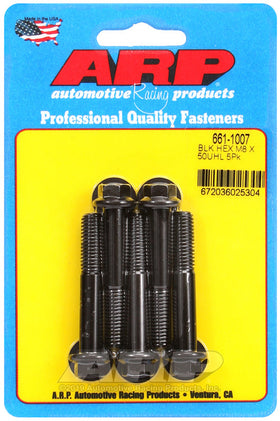 ARP M8 x 1.25 x 50 Hex Black Oxide Bolts (5/pkg)