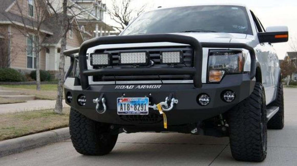 Road Armor 09-14 Ford F-150 Stealth Front Winch Bumper w/Lonestar Guard - Tex Blk