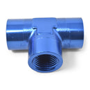 Russell Performance 1/8in Female Pipe Tee Fitting (Blue)-1