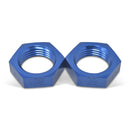 Russell Performance -6 AN Bulkhead Nuts 9/16in -18 Thread Size (Blue)-1