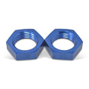 Russell Performance -8 AN Bulkhead Nuts 3/4in -16 Thread Size (Blue)-1