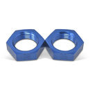 Russell Performance -10 AN Bulkhead Nuts 7/8in -14 Thread Size (Blue)-1