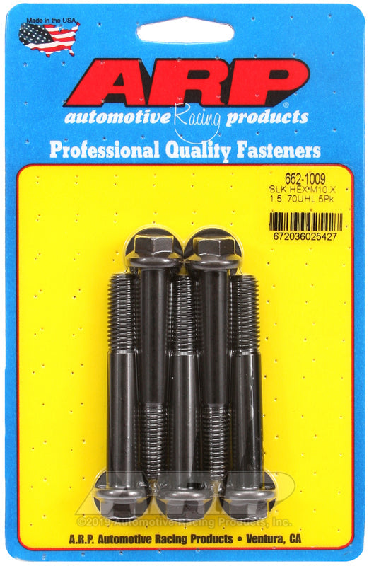 ARP M10 x 1.50 x 70 Hex Black Oxide Bolts (5/pkg)