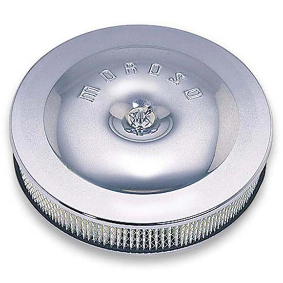 Moroso Race/Street Air Cleaner - 11-1/2in x 2-3/8in Filter - Steel - Chrome Plated