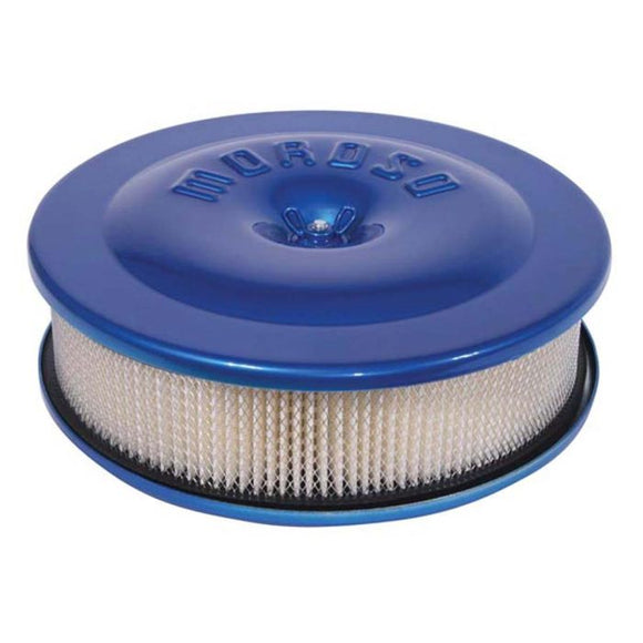 Moroso Race/Street Air Cleaner - 8-1/2in x 2-3/8in Filter - Aluminum - Blue Powder Coat