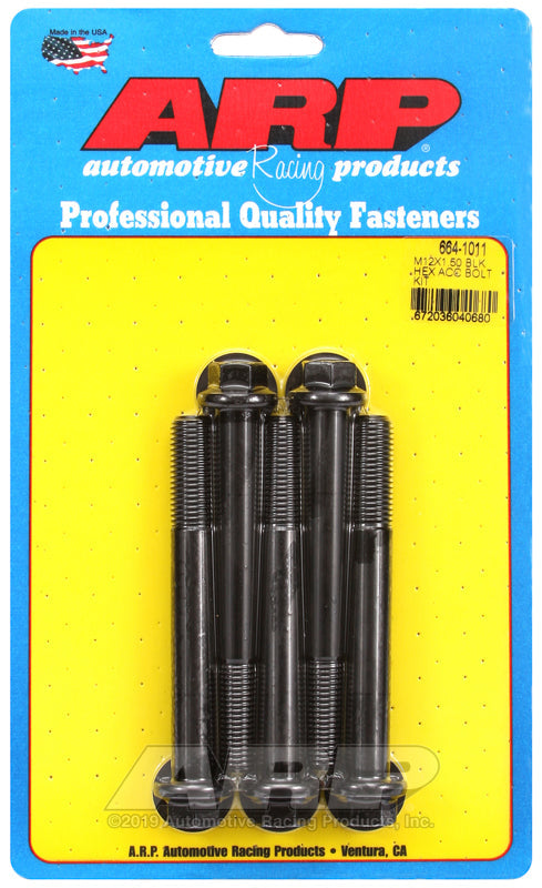 ARP M12 x 1.50 x 100 Hex Black Oxide Bolts (5/pkg)