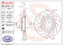 Brembo 06-13 A3 Quattro/15-18 A3 Quattro Front Premium Xtra Cross Drilled UV Coated Rotor 1K0615301AA-2