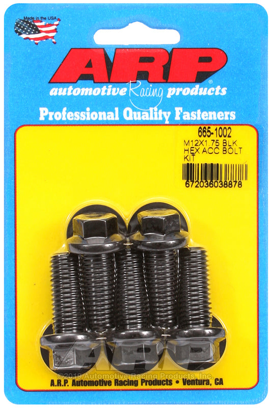 M12 X 1.75 X 30 BLK HEX 5PK