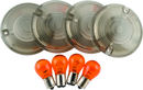 Bikers Choice 86-10 FLT FLHR Smoked Turn Signal Lens & Amber Bulb Kit Replaces H-D 69308-02-1